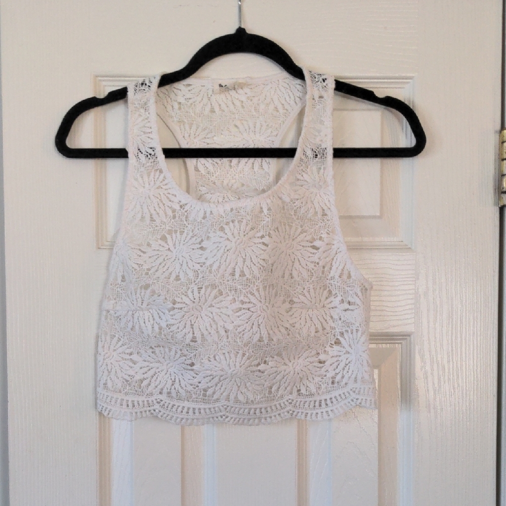 Show Me Your MuMu Cream Embellished Crop Tank Top